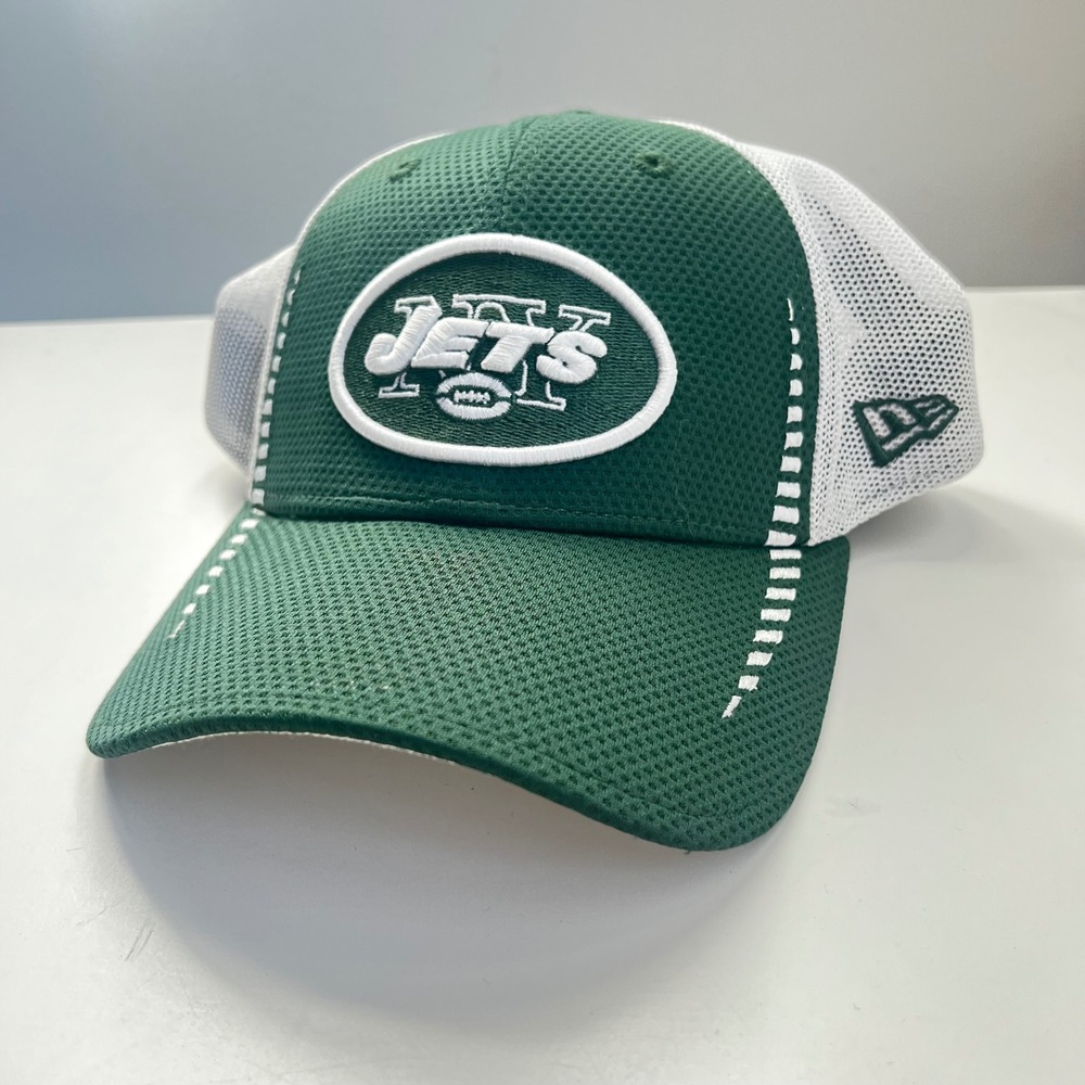 New York Jets New Era 39THIRTY Stretch Fit Hat Green White Mesh NFL Cap S/M